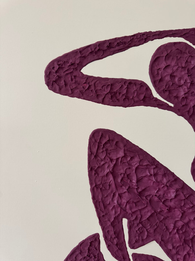 Textured Girl - Maroon On Cream