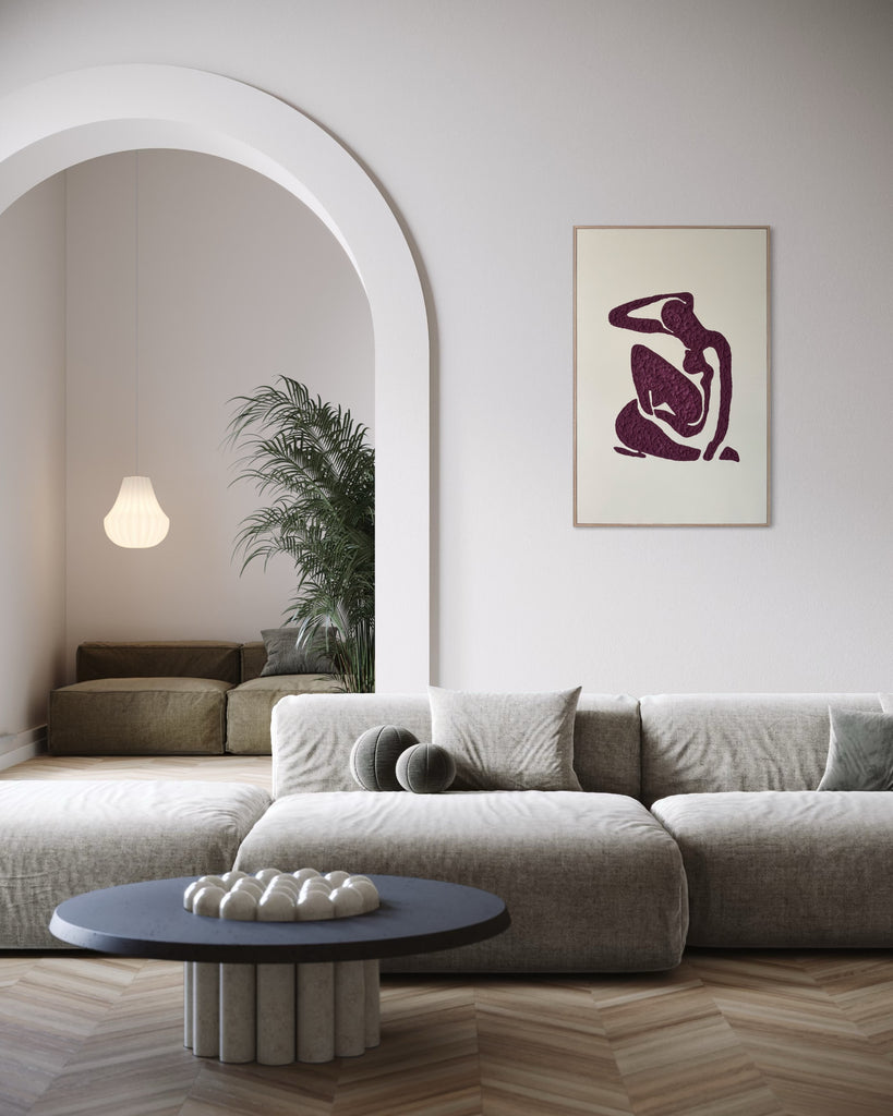 Textured Girl - Maroon On Cream