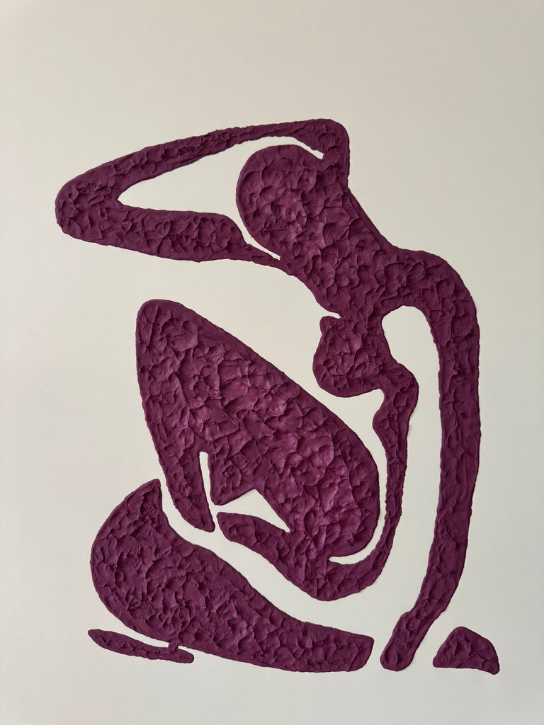 Textured Girl - Maroon On Cream