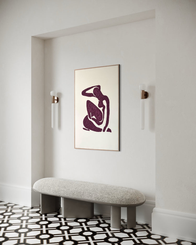 Textured Girl - Maroon On Cream